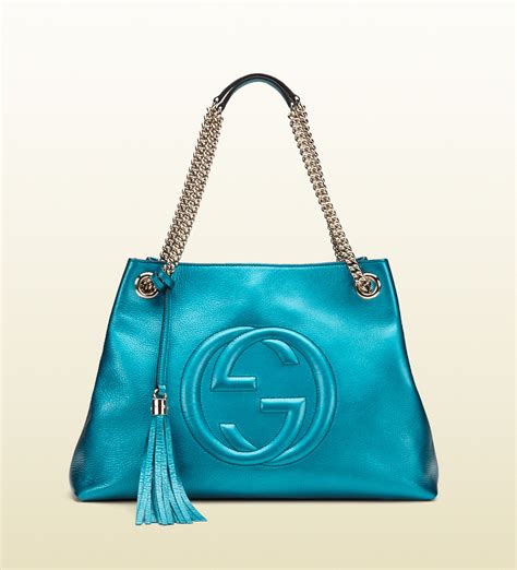 gucci patent bag teal blue|Gucci purses for women.